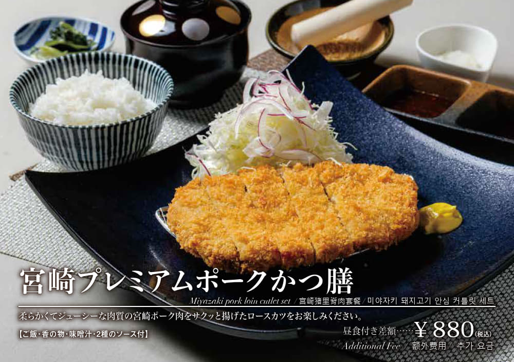 宮崎プレミアムポークのロースカツ膳