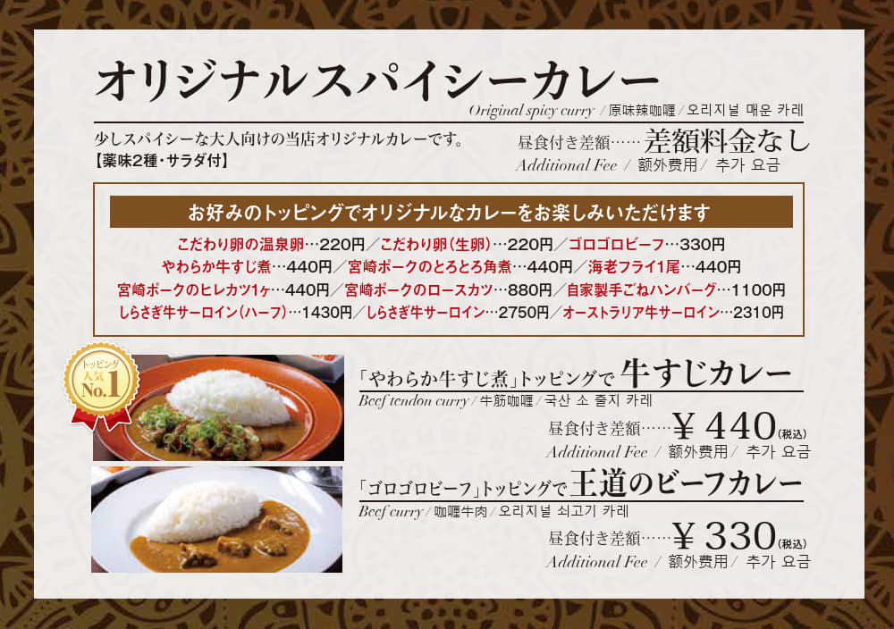 オリジナルスパイシーカレー